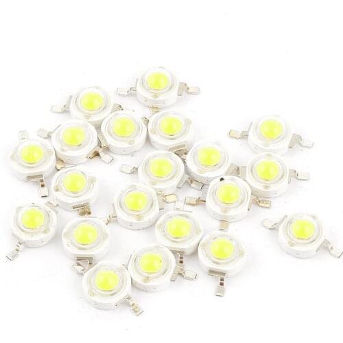 10pcs 1W super bright LED lamp beads 100-120LM white light emitting diode 6000-6500K