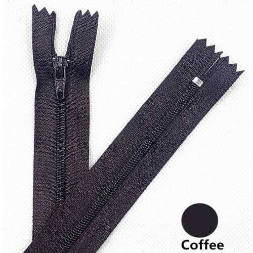 10pcs 4Inch-24inch(10cm-60Cm) Coffee Nylon Coil Zippers for Tailor Sewing Crafts Nylon Zippers Bulk