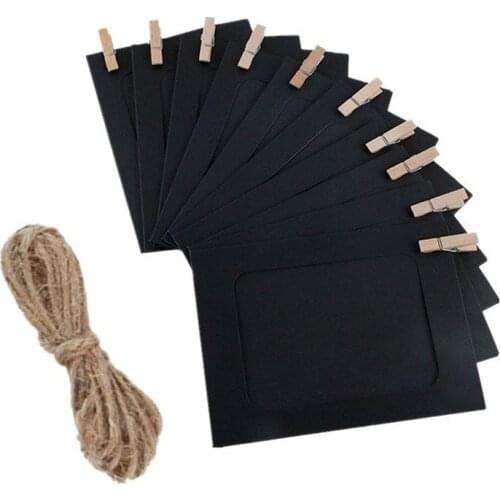 10pcs Paper Photo Frame Wall Hanging Picture Album Rope Clip Diy Home Decor Home Daily Necessities Record Beautiful Moments