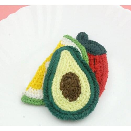 10pcs/lot DIY Handmade Embroidered fruit Lemon Padded Patches Appliques For Clothes Sewing Supplies DIY Hair Decoration