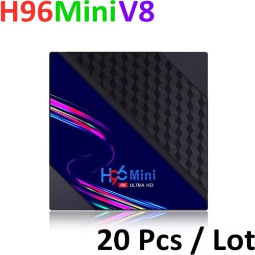 20 Pcs Lot H96 Mini V8 TV Box Android 10 Set Top Smart WiFi RK3228A Quad Core H96mini Media Player