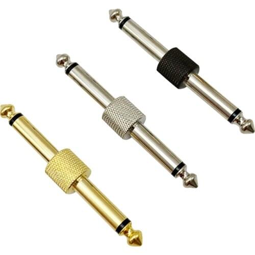 3pcs 6.35mm Plug Guitar Effects Pedal Connector Coulper Jack Cable Adapter 1/4 inch Metal Audio Adaptor Pedal Board Accessories