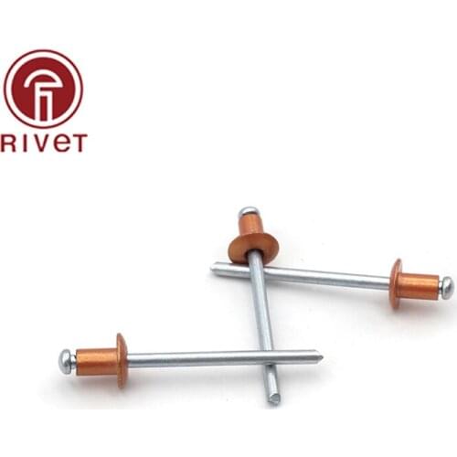 4x13 4x14 4x15 4x16 4x18 4x20 4x25 mm Golden Aluminium Steel Opening Blind Rivet Dome Head Rivets Pulling Rivets Furniture Car