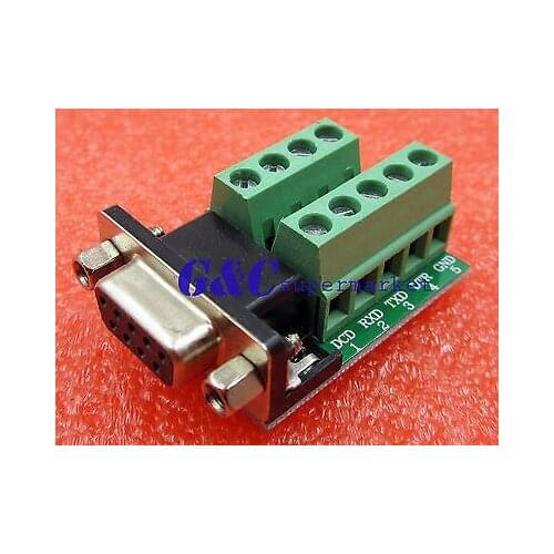 5PCS DB9 connector female adapter signals Terminal module RS232 to Terminal diy electronics