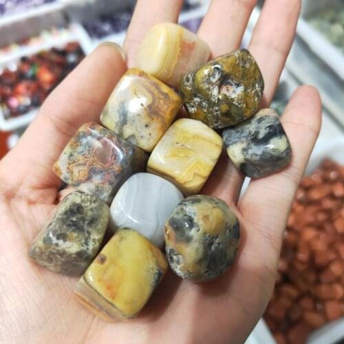 5pcs Natural crazy agate gravel ore crystal stone aquarium stone, garden stone decorative healing energy stone