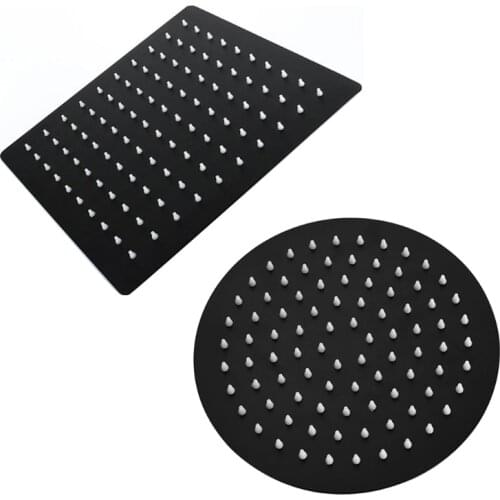 8/10/12 Inches Square/Round Showerhead Stainless Steel Black Ultrathin Bathroom Top Spray Shower Head Shower Room 649E
