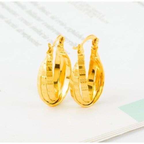 Gold Color Africa Jewelry Arab Ethiopian Small Stup Earrings Charms Earring for Womens/Girl Wedding Party Gift