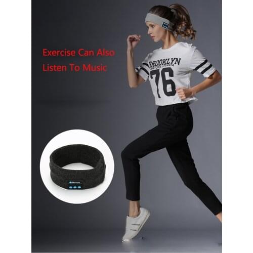 Wireless Bluetooth Music Headband Knits Sleeping Running Breathable Elastic Sport Sweatband Headband Earphone