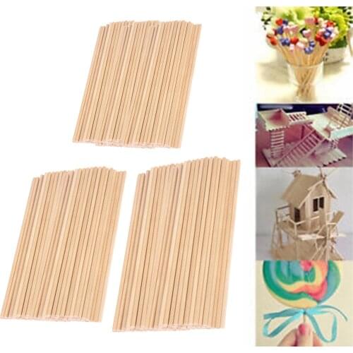 50/100x Wooden Craft Stick Hardwood Dowel Pole Rod Craft 8mm DIY Woodworking
