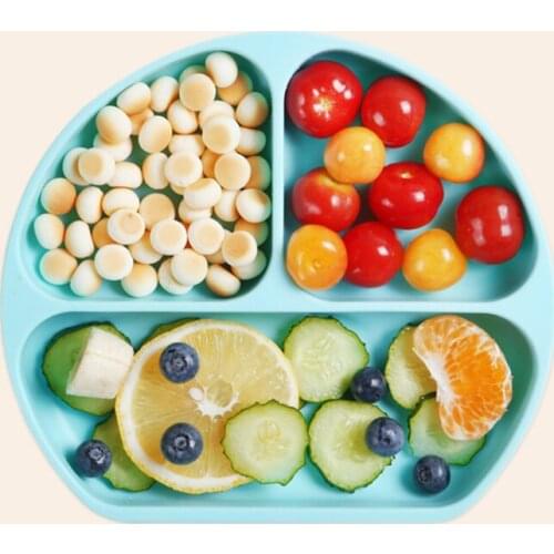 Baby Silicone Dinner Plate Integrated Children Tableware Food Supplement Sucker Bowl Baby Feeding Training Dishes Set