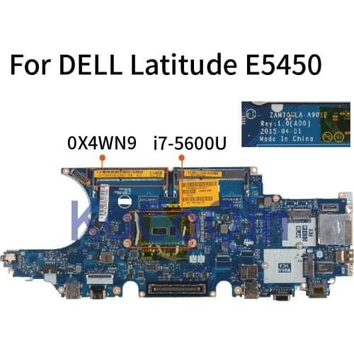 KoCoQin laptop Mainboard For DELL Latitude E5450 i7-5600U CN-0X4WN9 0X4WN9 LA-A901P SR23V DDR3 MOTHERBOARD