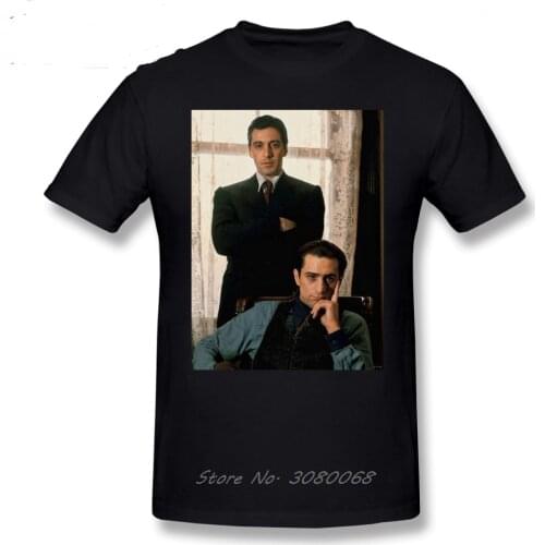 Men The Godfather T Shirts The Godfather Al Pacino, Robert De Niro T-Shirt Cotton Tee Shirt Cute Casual Male Tshirt