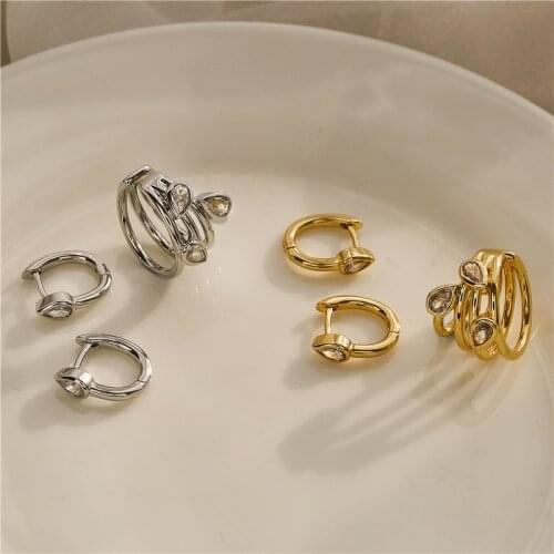 HECHENG,1 pair,Snake Shape Creative Hoop Earrings,CZ Circle Ear Cuff,Luxury Huggies Women Fashion Jewelry