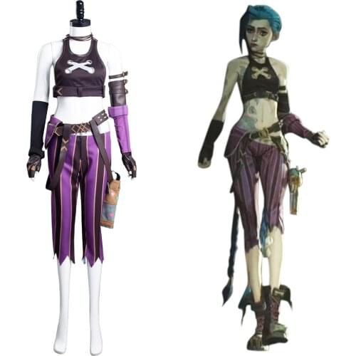 LoL Jinx Cosplay Costume Uniform Outfits Halloween Carnival Suit
