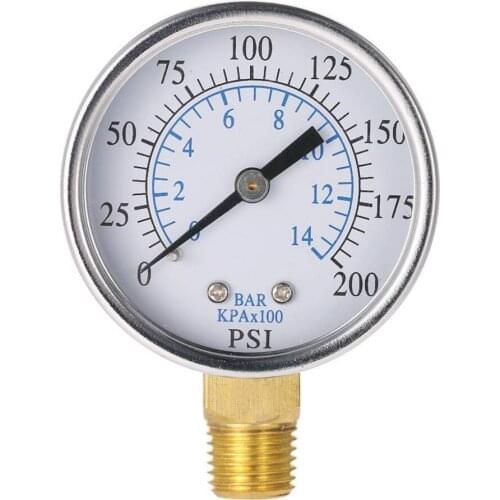 Pressure Gauge 0-200psi 0-10bar 1/4 NPT Mini Pressure Gauge Air Compressor Hydraulic Vacuum Gauge Manometer Pressure Tester