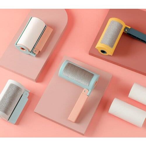 Multifunctional folding hair sticking device oblique tearing roller sticking device electrostatic brush clothes pet hair remover