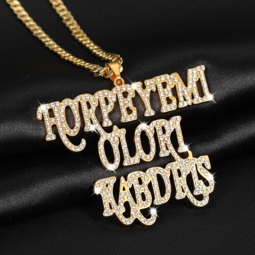 Custom 18K gold plated Stainless Steel Name Necklace Iced Out Mens Zircon Hip Hop Jewelry Cuban Chain Necklace Christmas Gifts