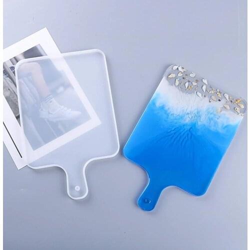 Small Size Coasters With Handle Silicone Molds Handle Tray Mold Cup Mat UV Epoxy Resin For DIY Crafts Table Decoration Supplies