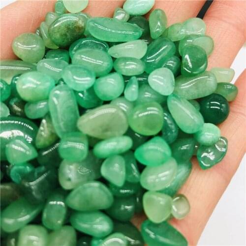 Natural Green Dongling Jade Stone Small Crystal Gravel DIY House Decoration Flowerpot Aquarium Ornamental Fish Tank FengShui