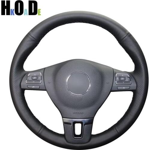 Hand sewing PU Artificial Leather Car Steering Wheel Cover for Volkswagen Golf 6 Mk6 Jetta 6 Polo 2011 2012 2013 2014