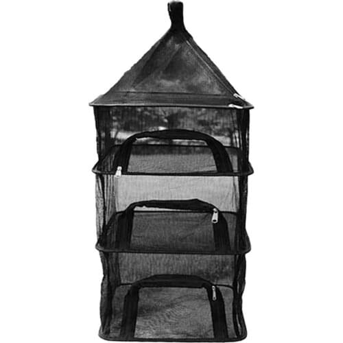 Folding Square Drying Net 4-Layer Fish Net Drying Rack Hanging Net Outdoor Camping Tableware Storage Ventilation Net