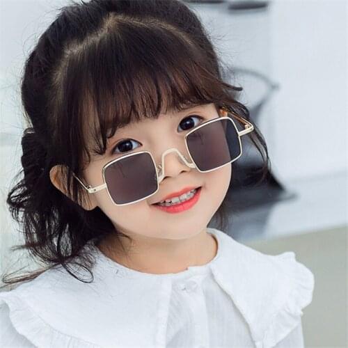 New Children Classic Glasses Retro Metal Square Kids Sunglasses Boys Girls Personality Eyeglasses Baby Eyewear