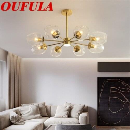OUFULA Modern Chandeliers Brass Pendant Light Contemporary Home Creative Decoration Suitable For Living Room Dining Room