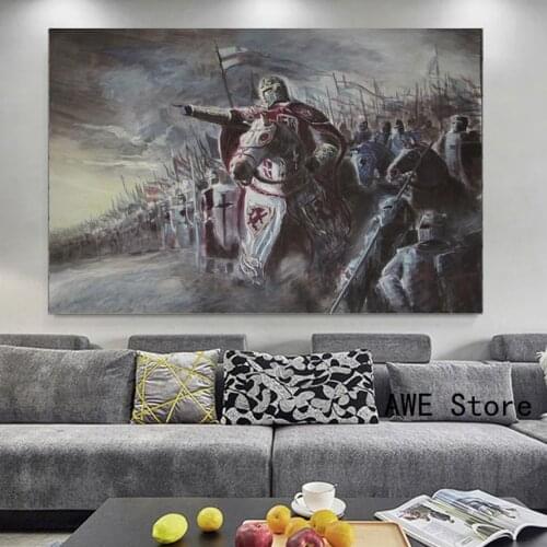Medieval knight army battle fantasy artwork living room decor home art decoration poster No Frame Canvas Painting