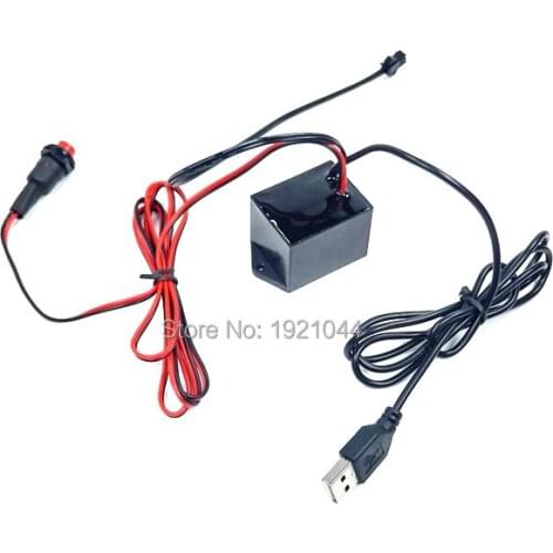 DC5V 20M USB EL wire inverter powered by Mobile battery for loading 6-20m EL wire and EL strip with toys/craft party decoration