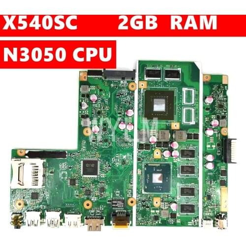X540SC N3050 CPU 2GB RAM mainboard REV 2.0 For ASUS X540S X540SC laptop motherboard 90NB0C10-R00010 Free Shipping