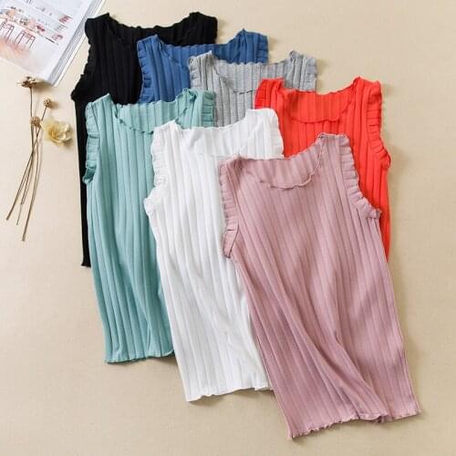 Womens Summer Sleeveless Knitted Tank Tops Female Casual Camisole Tanks Women Fashion Demi Blue Black White Grey Pink Top Tees