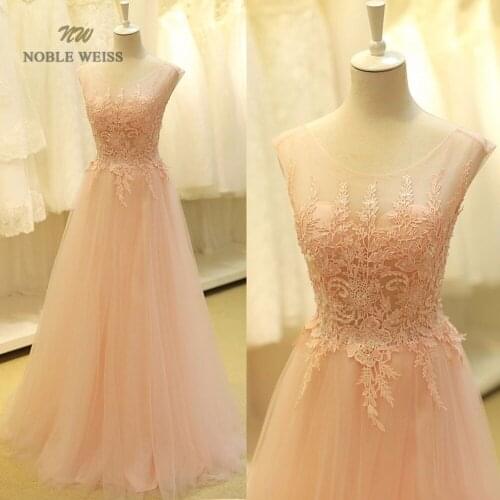 Prom dresses 2019 sexy o-neck a-line sweep train tulle lace prom dress bare back cheap prom gown robe de soiree party dress