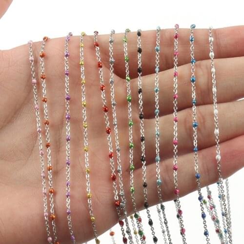 1 Mater Silver Color Wire Wrapped Rosary Chains Beads for Jewelry Making DIY Bracelets Necklaces Anklets Accessories Wholsale