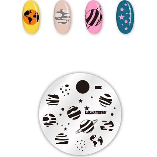 1pc 5.5cm Round Nail Stamping Template Planet Stars Flowers Animals Dancing Girl Patterns DIY Nail Designs Manicure Stamp Plate