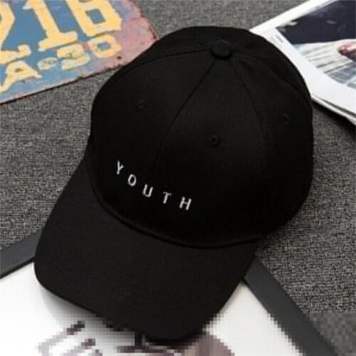 1PC youth letter embroidered caps lover men women baseball cap pure color snapback hat black white sunhat, mans hat