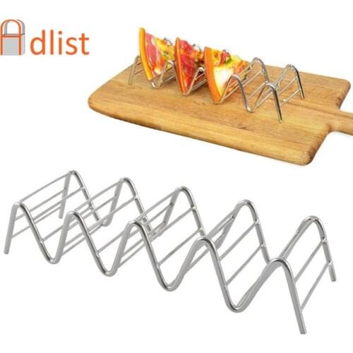 1pc Stainless Steel Taco Holders Taco Rack 4 or 5 Hard or Soft Shell Tacos Truck Tray Style Oven Safe for Baking Tool Taco Stand