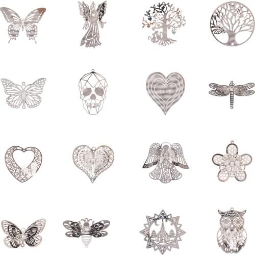 10pcs/lot Metal Pendant Butterfly Bee Angel Lucky Tree Window Hanging DIY Part Christmas Handmade Decorations