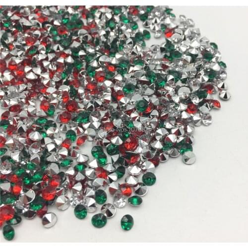 100pcs/lot 4.5mm~6mm Tiny Wedding Christmas Acrylic Crystal Diamond Table Confetti DIY Crafts Embellishments 3 Colors