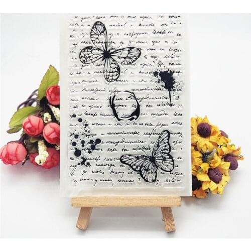 11x16CM butterfly poetry transparent seal clear stamps silicone seal roller stamps DIY scrapbook album / card production