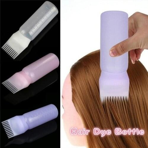 120ML Hair Dye Bottle Applicator Brush Dispensing Salon Hair Coloring Dyeing Gift for Girls Hair Dry Cleaning Bottle Drop Ship