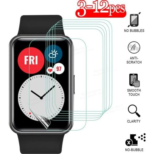3-12pcs Full Coverage ScreenProtector for Huawei Watch Fit & Honor Watch ES Soft Hydrogel SmartWatch Protective Film Accessories