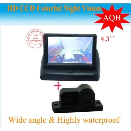 3 In 1 Free Shipping Integrated car rear view camera with visible parking sensor and buzzer IR night vision Parking Assistance