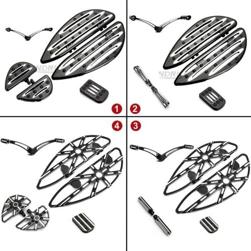 Black Deep Gauge cut driver passenger floorboards for harley Touring road glide