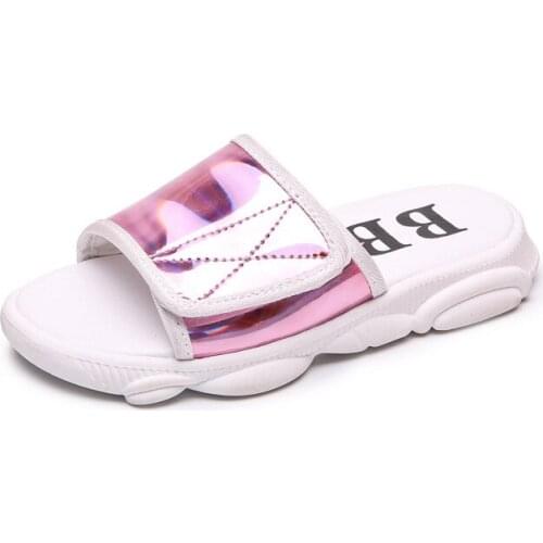 Baby Girl Sandals Summer Girls Shoes Children Kids Baby Girls Rainbow PU Shiny Leather Princess Slipper Casual Shoes Sandals