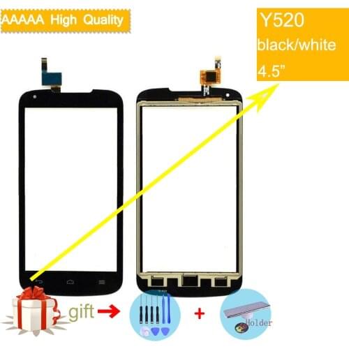 For Huawei Ascend Y520 Touch Screen Touch Panel Sensor Digitizer Front Outer Glass Lens Y520 Touchscreen No LCD black white