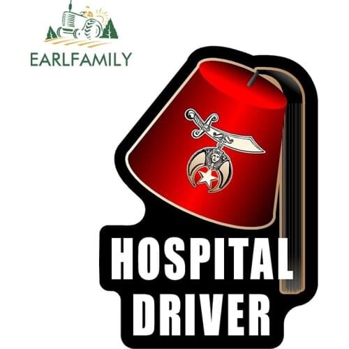 EARLFAMILY 13cm x 11cm Masonic Shriner Hospital Driver Decal Stickers Personality Car Styling Vinyl Car Bumper Decal Car Sticker