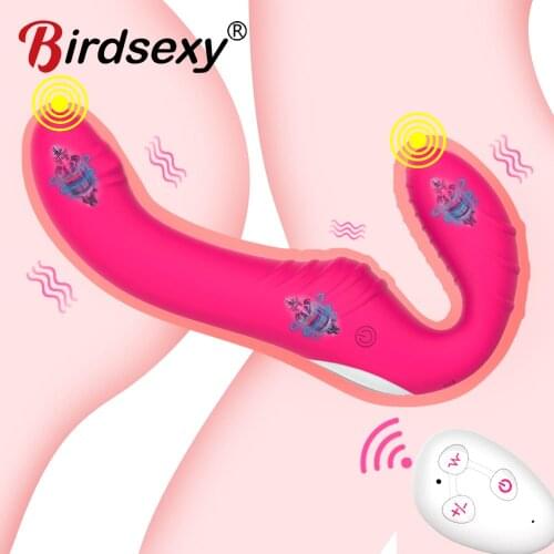 Erotic Sex Toys Strapless Strapon Dildo Vibrator Lesbian Strap-on Penis Pegging Double Ended Dildo Adults Sex Toys for Women