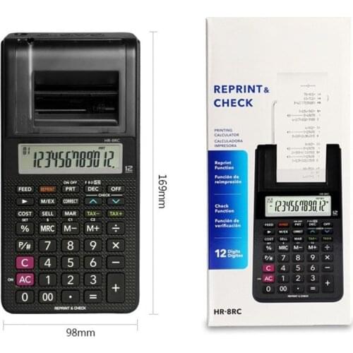 HR-8RC Ink Wheel Monochrome Mini Print Calculator Paper Output Calculator 8TM Upgrade