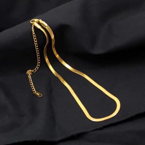 3MM Stainless Steel Snake Bone Chain for Woemn Cuban Link Short Chain High Quality Polishing Charm Fashin Jewelry 2021