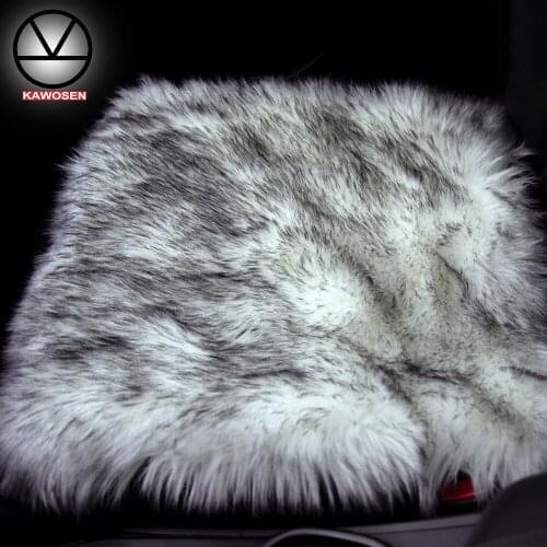 KAWOSEN Universal Fiber Faux Fur Car Seat Cover, Long Artificial Fur Car Seats Covers, Winter Warm Car Seat Cushion LFFS01